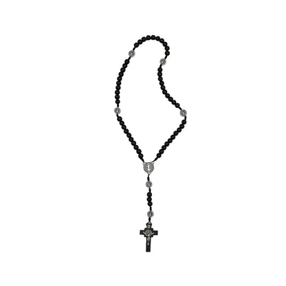 Terço de São Bento Com Medalha No Pai-Nosso - Preto