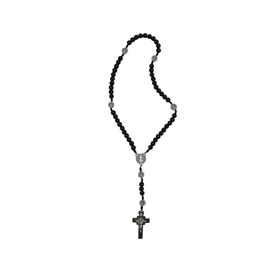 Terço de São Bento Com Medalha No Pai-Nosso - Preto