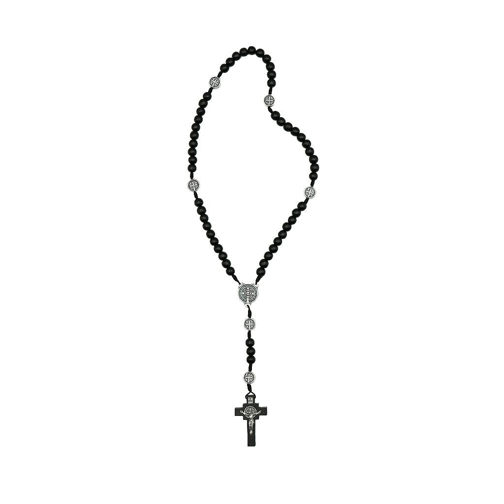 Terço de São Bento Com Medalha No Pai-Nosso - Preto