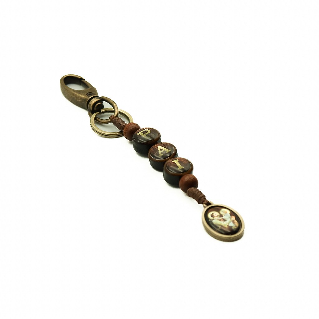 Chaveiro Madeira Pai / São José Resinado