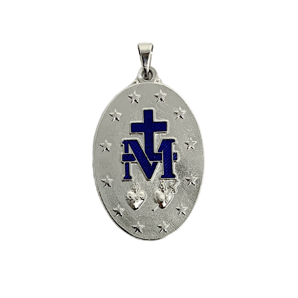 Medalha Milagrosa 39mm - Níquel Azul