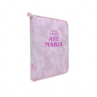Bíblia Ave Maria - Zíper Strike - Média - Rosa