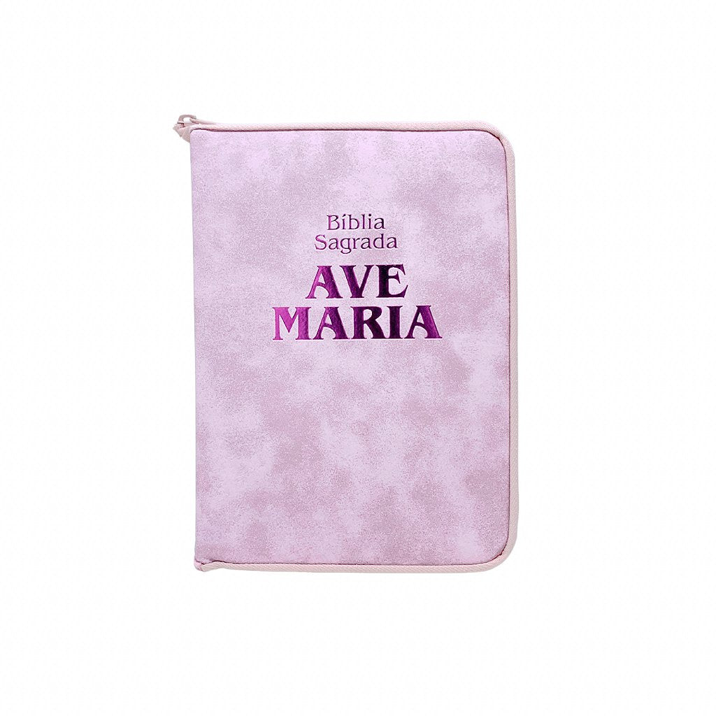 Bíblia Ave Maria - Zíper Strike - Média - Rosa