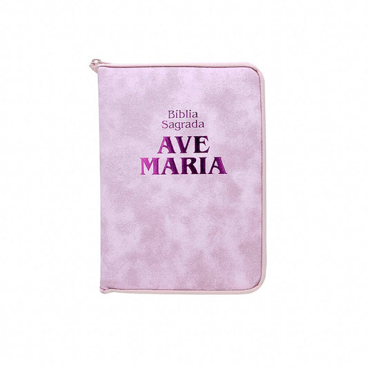Bíblia Ave Maria - Zíper Strike - Média - Rosa