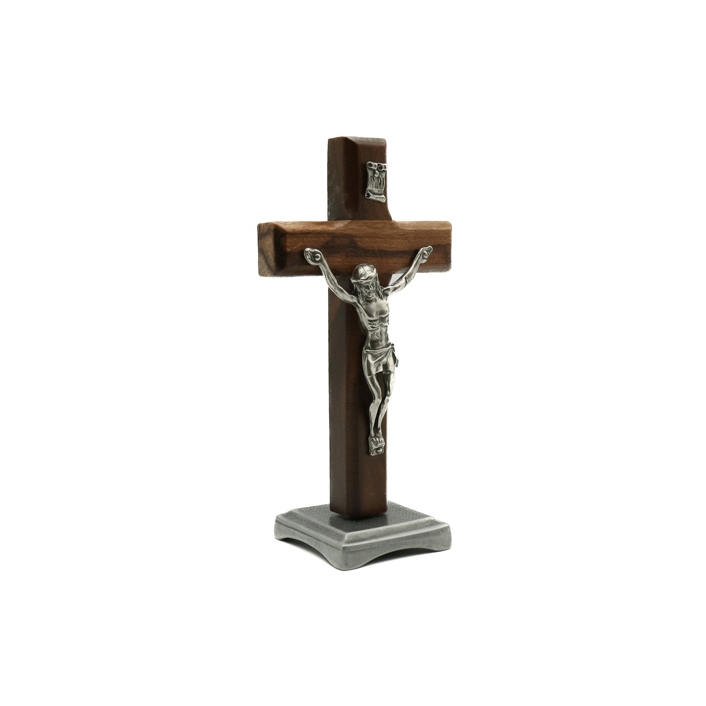 Crucifixo Madeira 11 cm para mesa Niquel