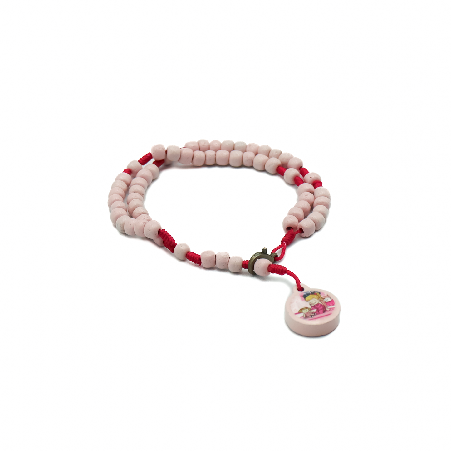Terço de pulso Infantil rosa