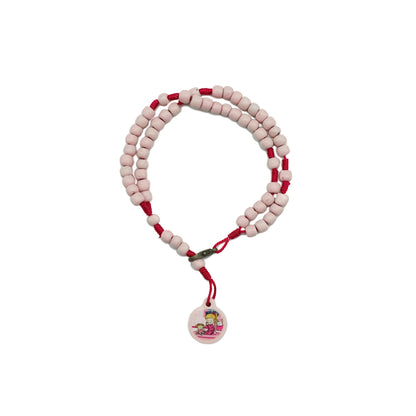 Terço de pulso Infantil rosa