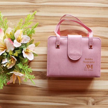 Bíblia Ave-Maria com Alça Bolso Rosa