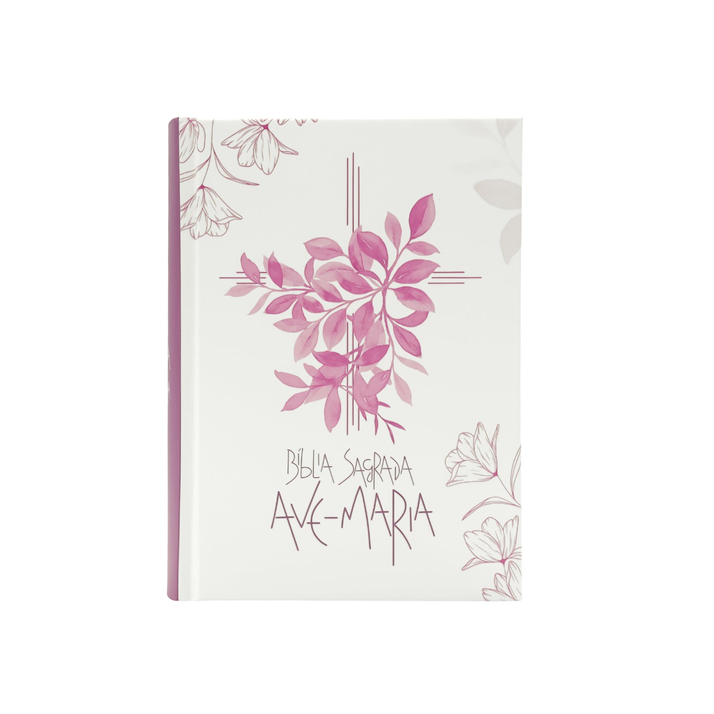 Bíblia Sagrada Ave-Maria Capa Dura Flores - Rosa