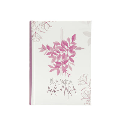 Bíblia Sagrada Ave-Maria Capa Dura Flores - Rosa