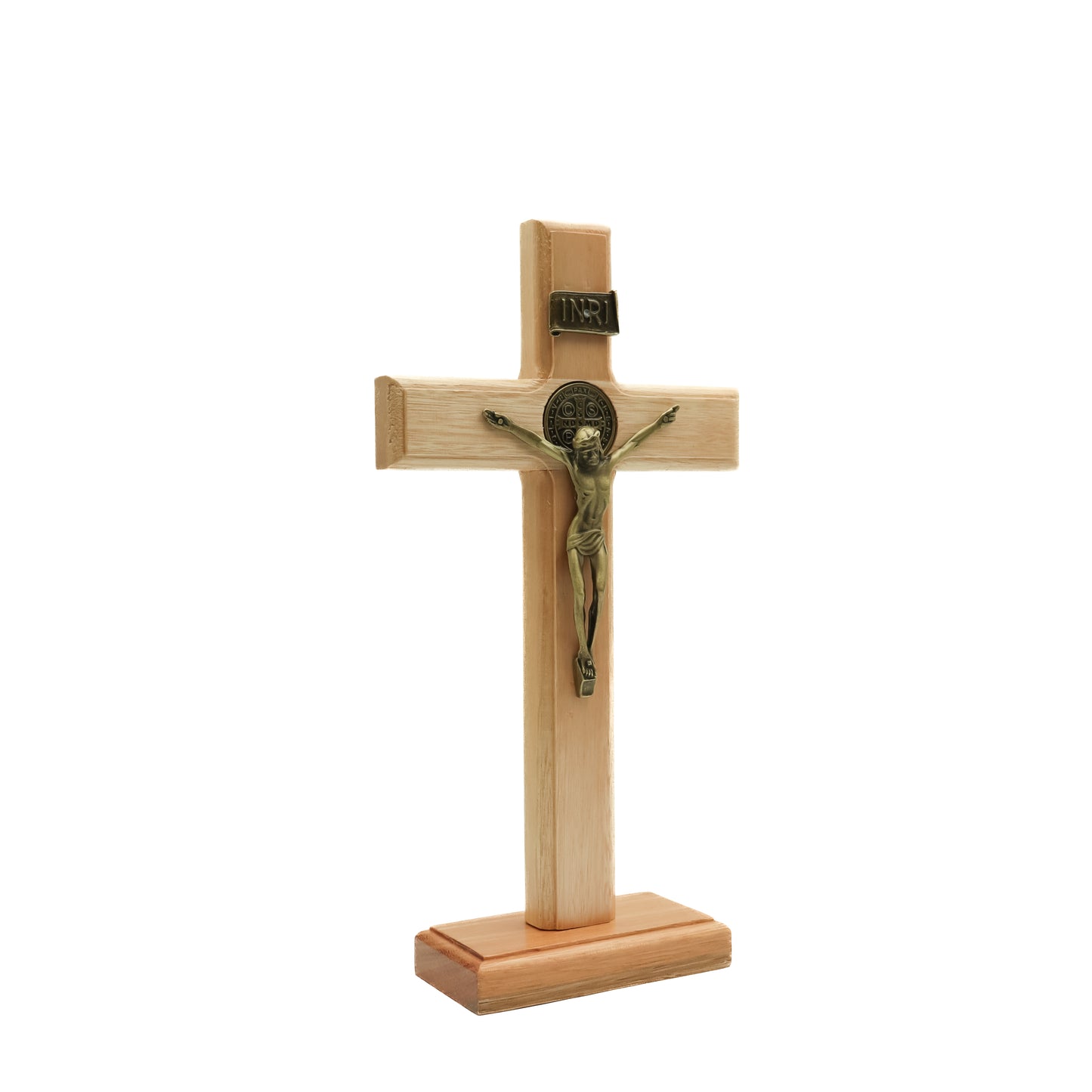 Cruz 26 cm Mesa Imbuia Ouro Velho