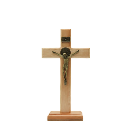 Cruz 26 cm Mesa Imbuia Ouro Velho