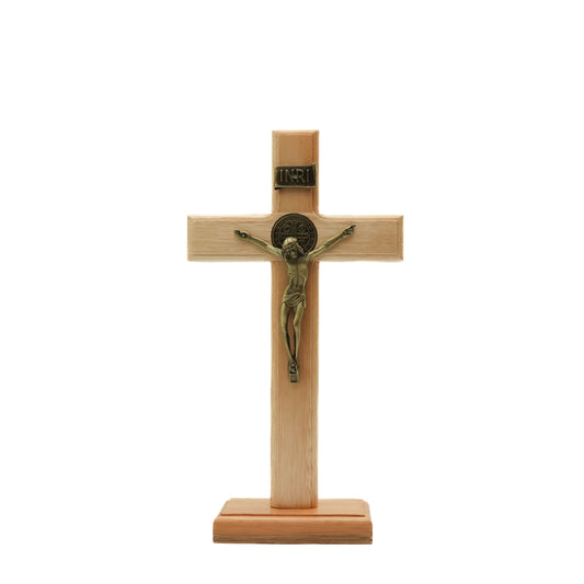 Cruz 26 cm Mesa Imbuia Ouro Velho