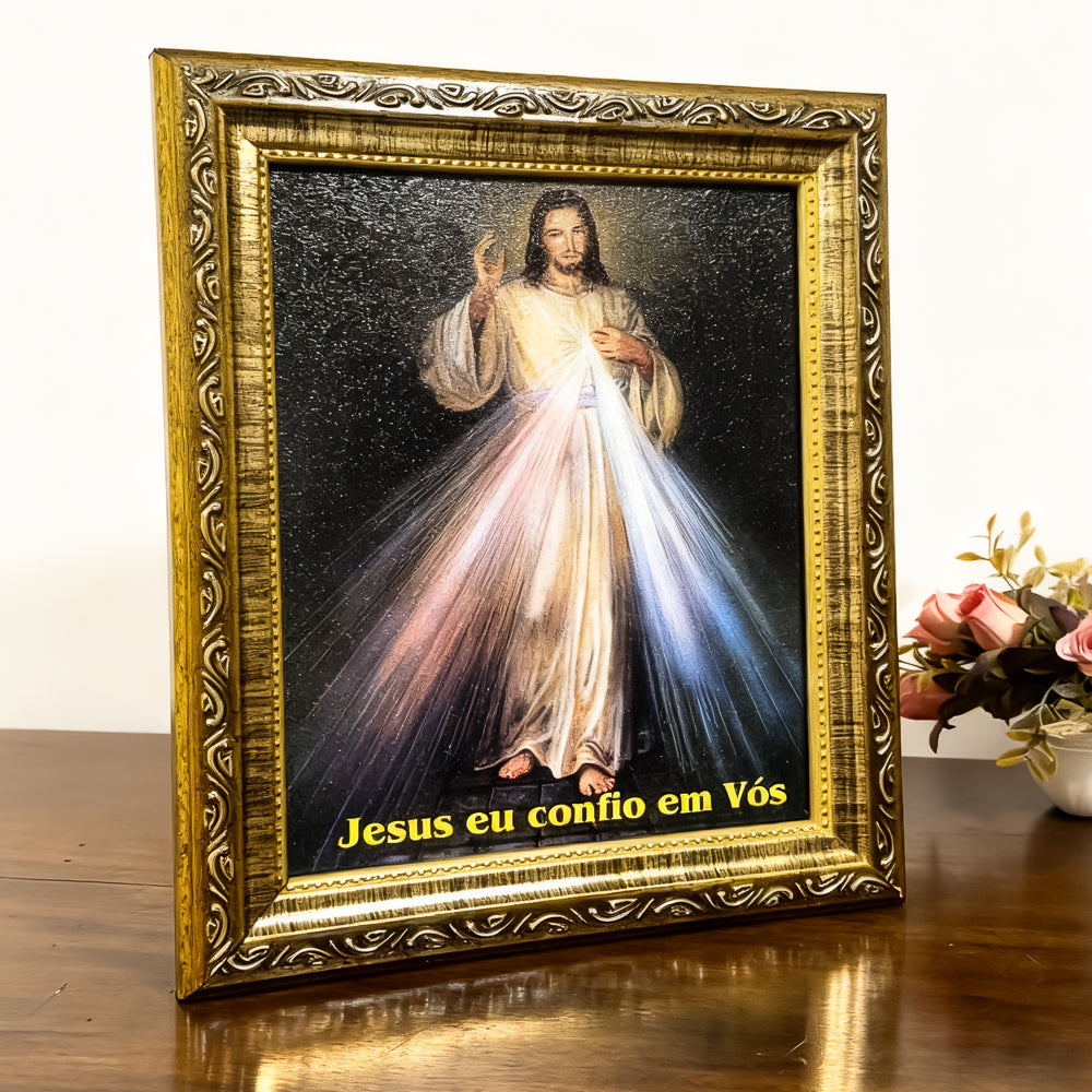 Quadro Jesus Misericordioso 20X25 Moldura Simples