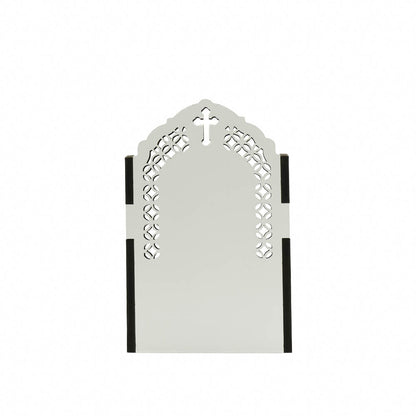 Porta Terço imbuia Capelinha com Vela - Nossa Senhora de Fátima