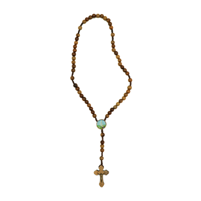 Porta Terço imbuia Capelinha com Vela - Nossa Senhora de Fátima