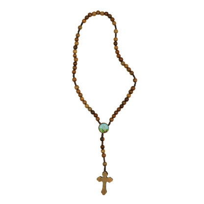 Porta Terço imbuia Capelinha com Vela - Nossa Senhora de Fátima