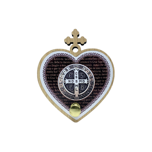 Porta terço coração - São Bento