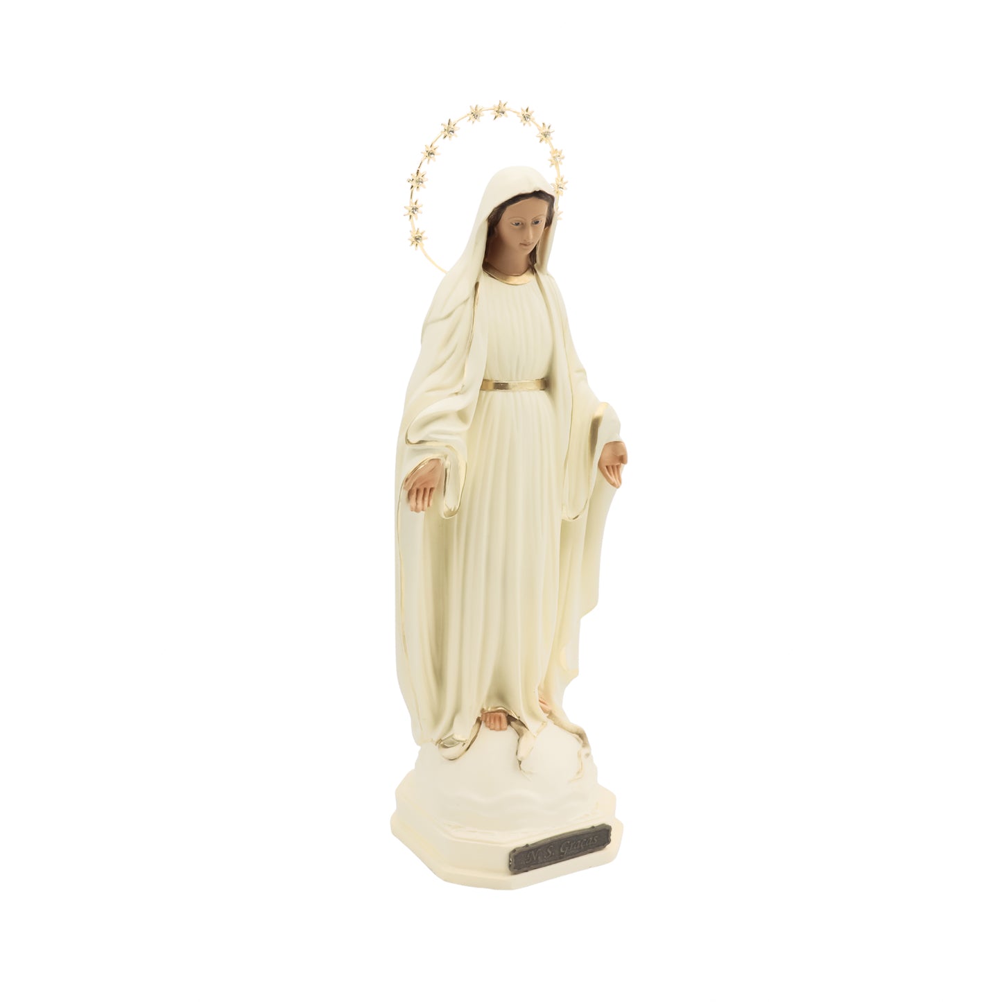 Imagem Nossa Senhora das Graças Francesa com auréola 30 cm marfim