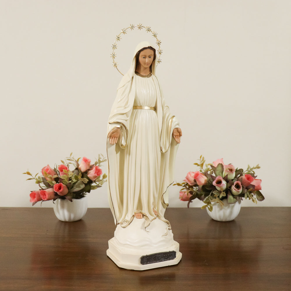 Imagem Nossa Senhora das Graças Francesa com auréola 30 cm marfim