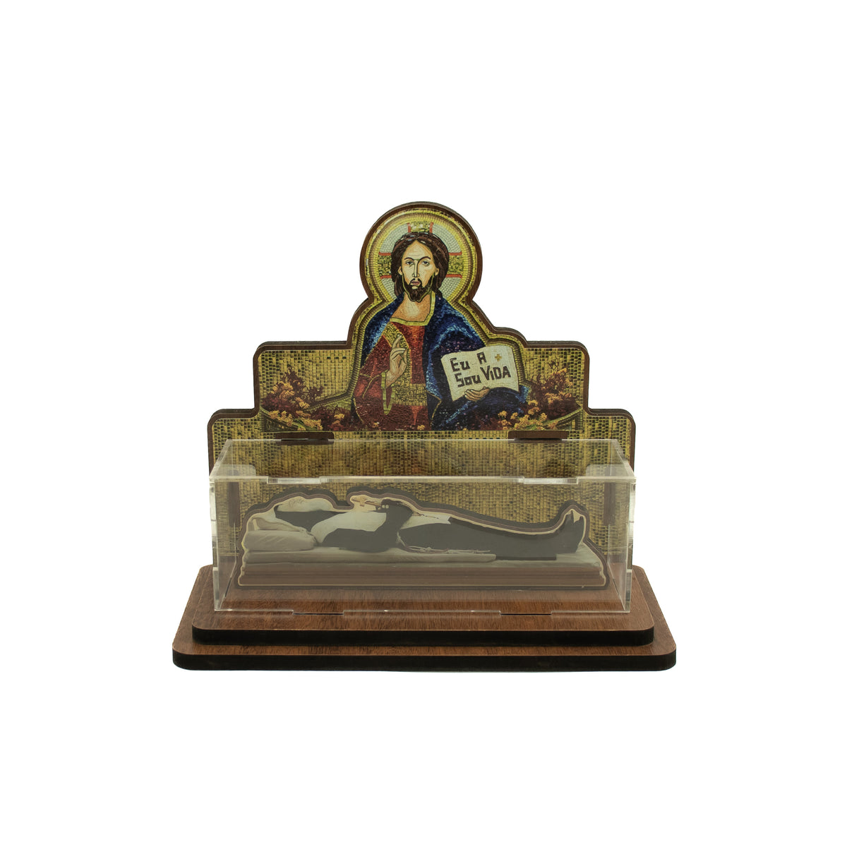Esquife de Padre Pio em MDF e Acrílico