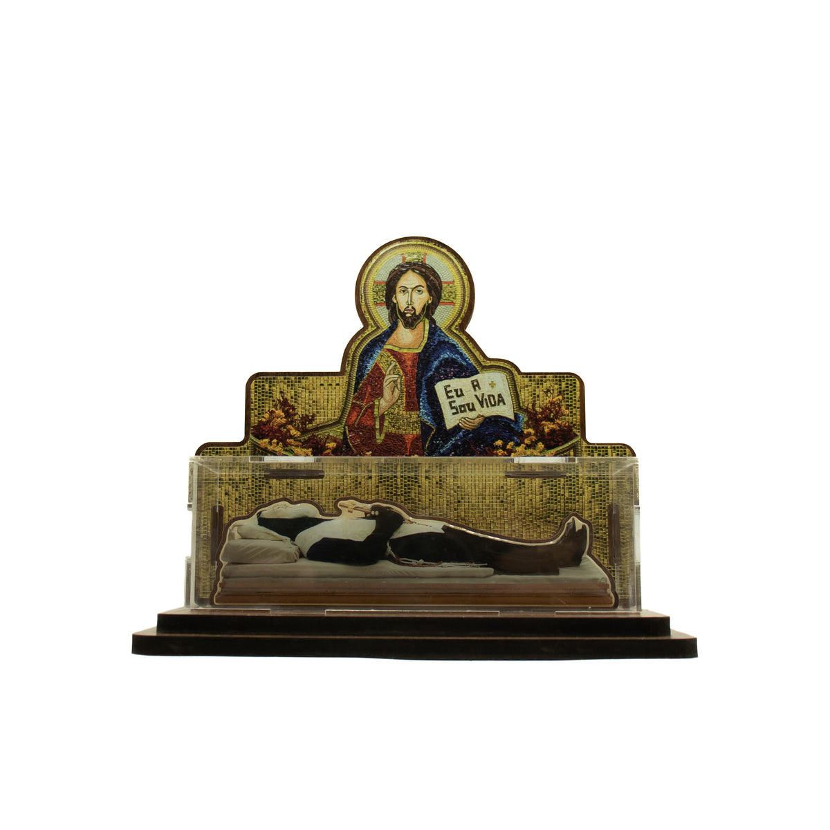 Esquife de Padre Pio em MDF e Acrílico