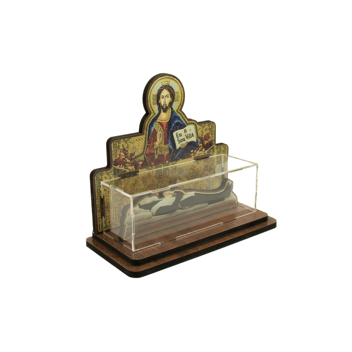 Esquife de Padre Pio em MDF e Acrílico