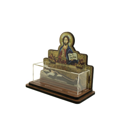 Esquife de Padre Pio em MDF e Acrílico