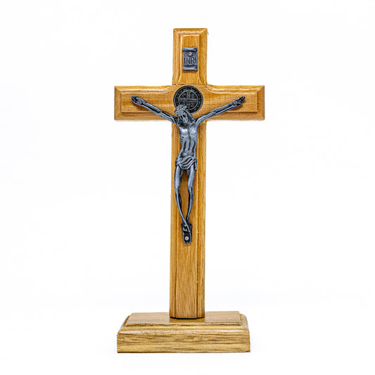 Cruz de Mesa 17 cm - Prata Velha