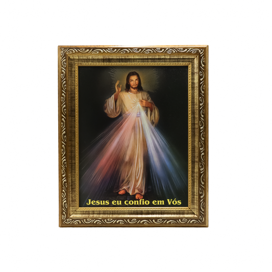 Quadro Jesus Misericordioso 20X25 Moldura Simples