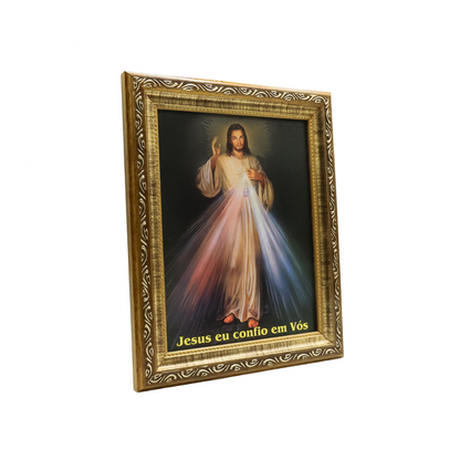 Quadro Jesus Misericordioso 20X25 Moldura Simples