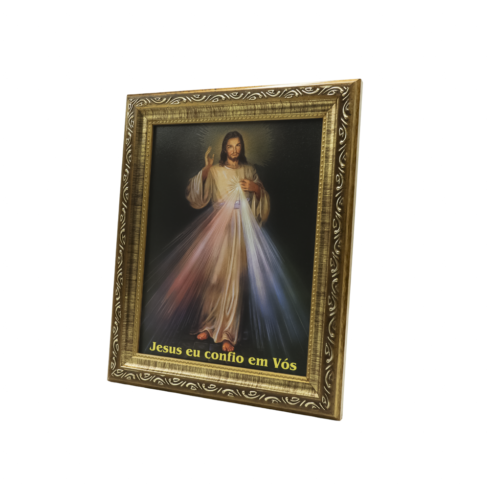 Quadro Jesus Misericordioso 20X25 Moldura Simples