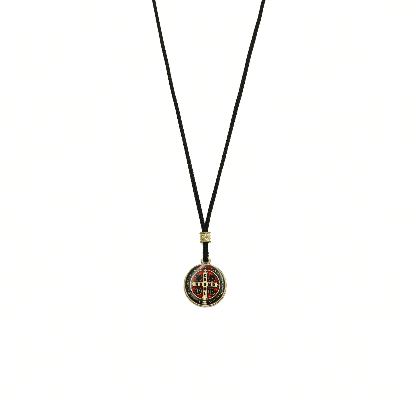 Cordão Com Medalha de São Bento Resinada Dourado