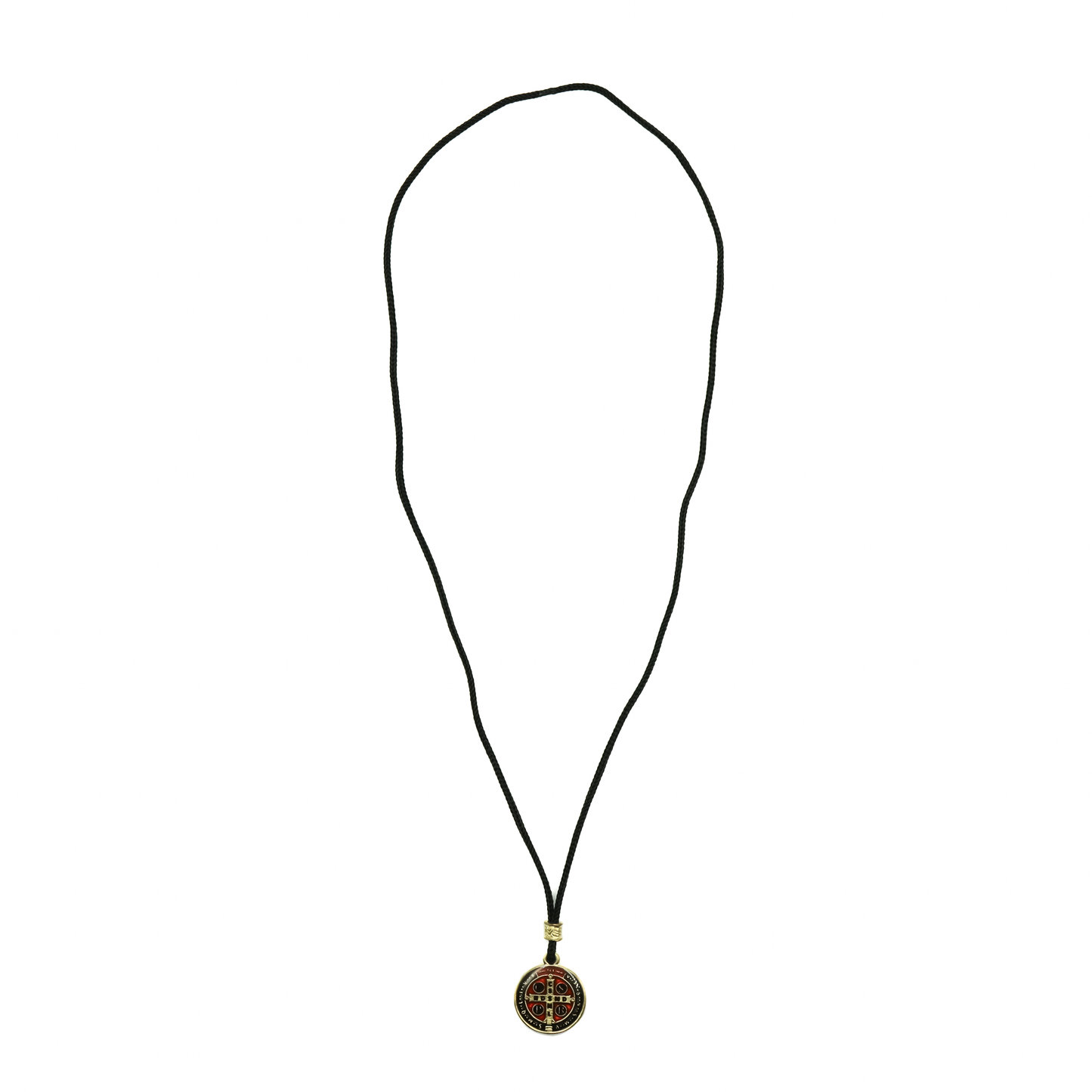 Cordão Com Medalha de São Bento Resinada Dourado