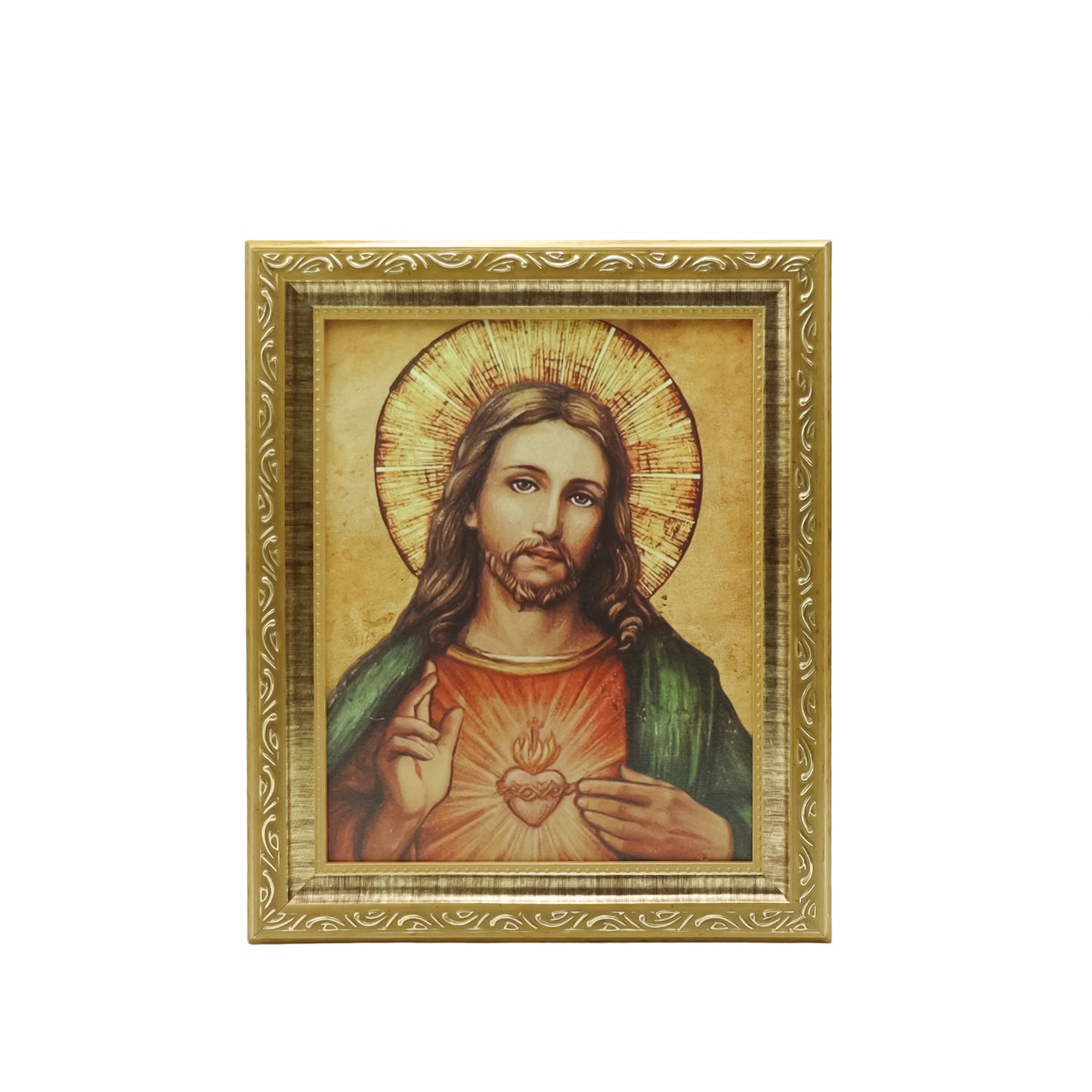Quadro Sagrado Coração de Jesus 20X25 Moldura Simples
