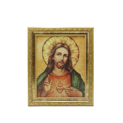 Quadro Sagrado Coração de Jesus 20X25 Moldura Simples