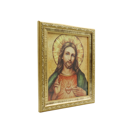 Quadro Sagrado Coração de Jesus 20X25 Moldura Simples