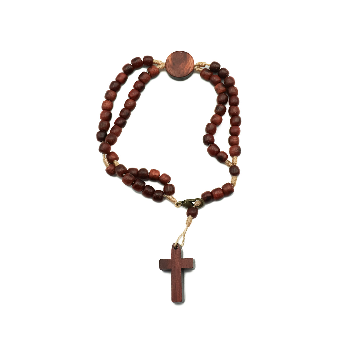 Terço de Pulso Madeira - Jesus misericordioso