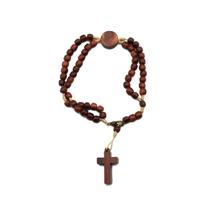 Terço de Pulso Madeira - Jesus misericordioso