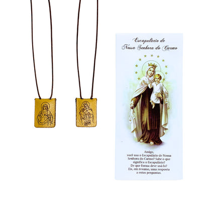 Escapulário de Nossa Senhora do Carmo - Couro