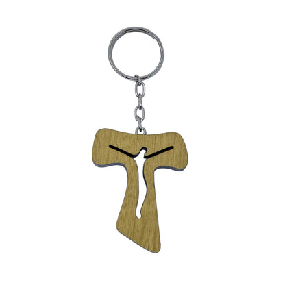 Chaveiro Tau Cristo Vazado