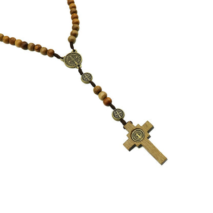 Terço Madeira Imbuía Cordão 8mm São Bento