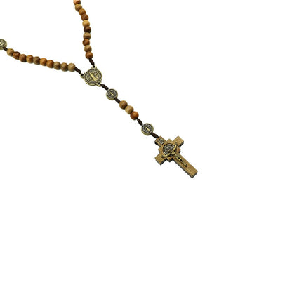 Terço Madeira Imbuía Cordão 8mm São Bento