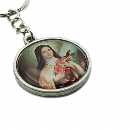Chaveiro Medalha Resinada Santa Teresinha