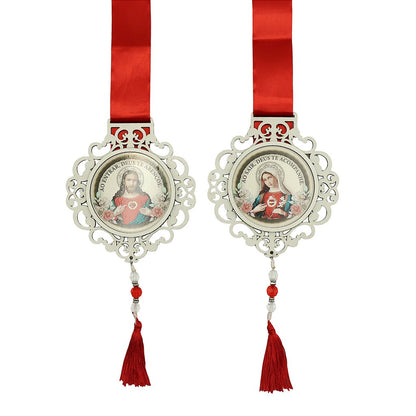 Escapulário de Porta - Sagrado Coração de Jesus e Imaculado Coração de Maria
