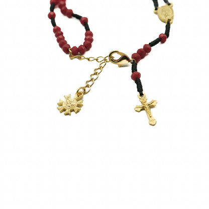 Pulseira Terço Cristal Vidro 4mm Bordo