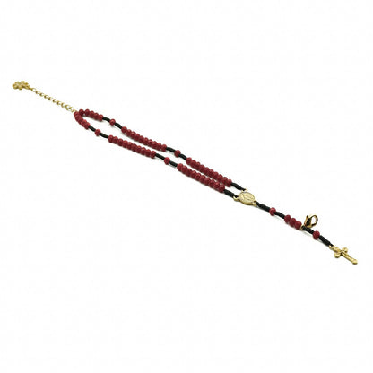 Pulseira Terço Cristal Vidro 4mm Bordo