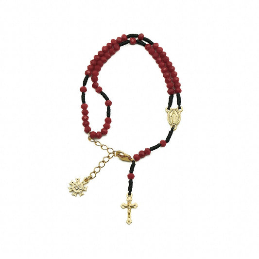 Pulseira Terço Cristal Vidro 4mm Bordo