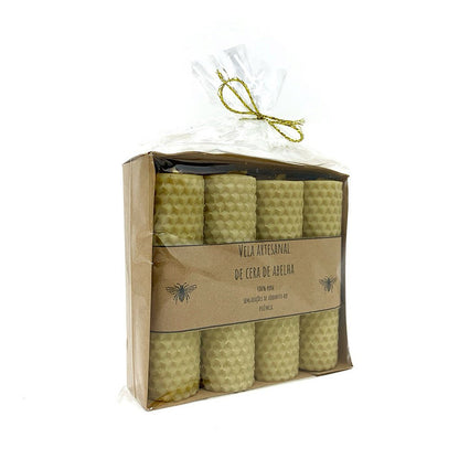Kit 04 Vela de Cera de Abelha 10 cm Alveolada