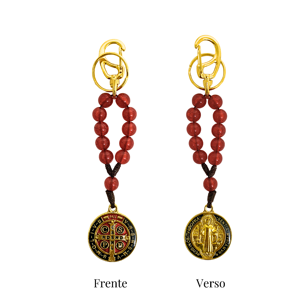 Chaveiro Dezena São Bento - Vermelho